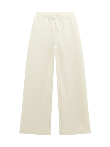 Дълъг панталон в цвят екрю с щампа Guess