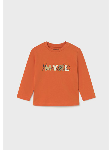 Бебешка блуза в оранжев цвят с лого Mayoral