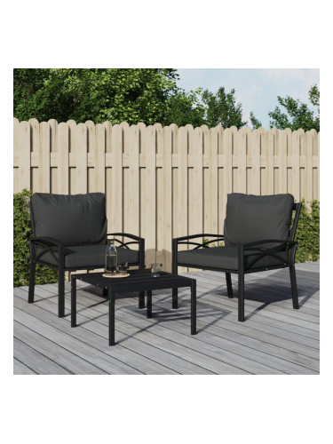 Sonata H Градински стол със сиви възглавници 68x76x79 см стомана