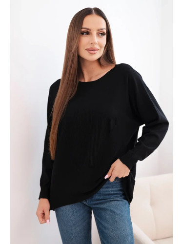 Kesi Włoski Women's sweater with a longer back and embossed star black