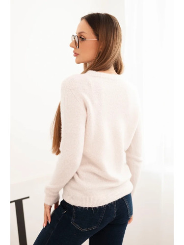 Kesi Włoski Women's sweater made of baby alpaca with long sleeves beige