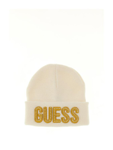 Зимна шапка за момиче в бял цвят с лого Guess