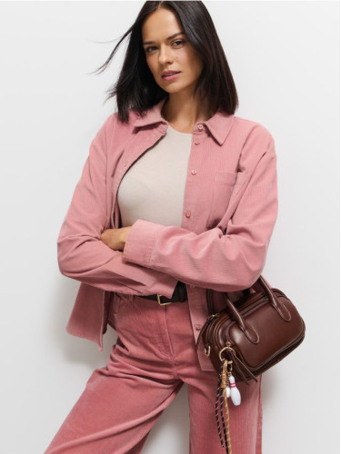 Mohito - Риза от рипсено кадифе - пастелно розово