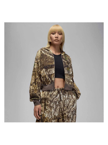 ДАМСКО ГОРНИЩЕ NIKE HV0469-133 JORDAN BRK FLC MOD CROP RLT КАФЯВО/КАМУФЛАЖ