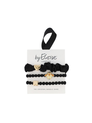 By Eloise London Set Bee Black Ластик за коса за жени 1 бр