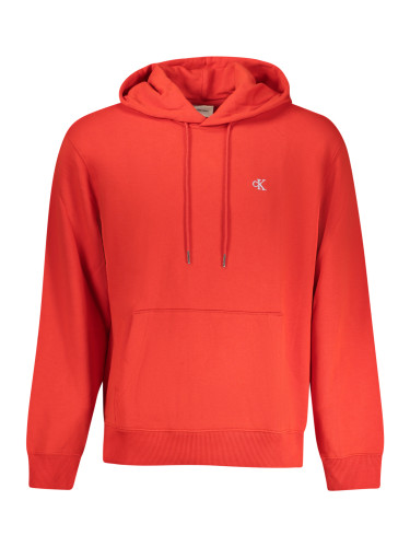 CALVIN KLEIN MEN'S RED ZIP-UP SWEATSHIRT