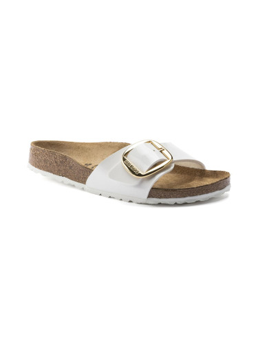 Birkenstock Madrid Big Buckle Birko-Flor Patent Regular Fit Жени - Сандали Birkenstock - Бял - 1020051-7.5 - Size: 7.5