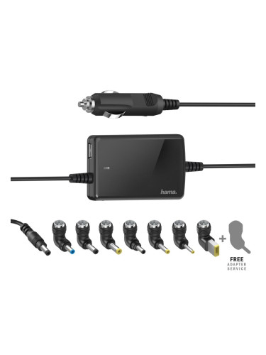 Универсално зарядно за лаптоп HAMA, за кола, вх.12-15 V, изх.15-19 V/7