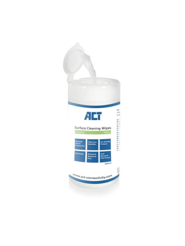 Почистващи кърпи ACT AC9515, За клавиатури, LCD монитори, 100 бр.