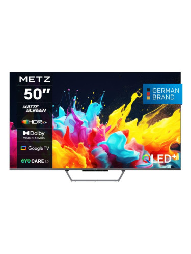 Телевизор METZ 50MQE7600Z, 50"(126 см), QLED+,Anti-Glare Google TV, 4K