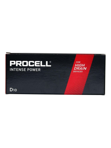 Батерия алкална индустриална LR20 D 10pk опаковка INTENSE PROCELL /це