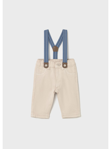 Елегантен панталон в бежово със сини тиранти Mayoral