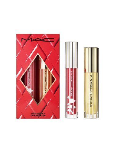 КОМПЛЕКТ MAC Blowing Air Kisses Glossy Lips Duo   Червило стик дамски  