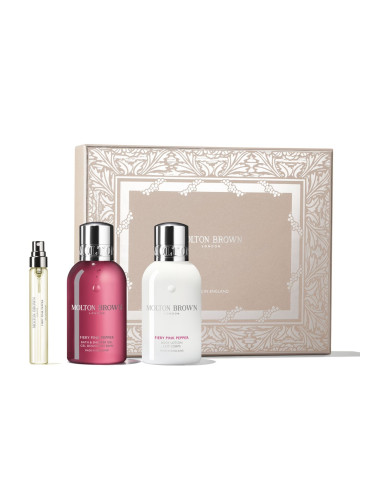 КОМПЛЕКТ MOLTON BROWN Fiery Pink Pepper Travel Gift Set Душ гел унисекс  