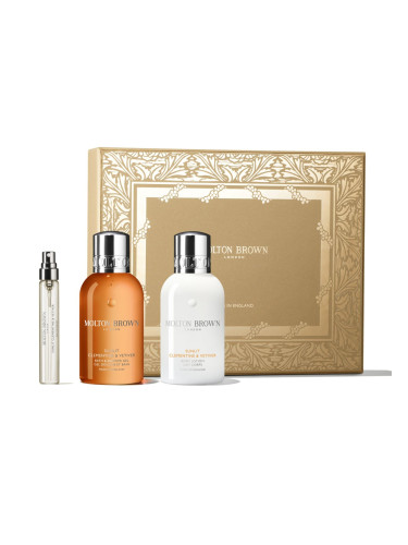 КОМПЛЕКТ MOLTON BROWN Sunlit Clementine & Vetiver Travel Gift Set Душ гел унисекс  