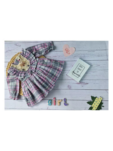 Плътна бебешка рокля с дантела и къдри Miss Diva Purple