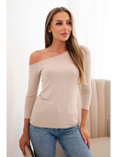 Kesi Women's blouse with an exposed shoulder made of viscose with 3/4 sleeve beige