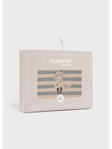 Бебешко одеяло от фино плетиво с мека подплата в бежов цвят Mayoral