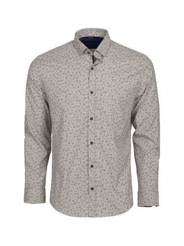 Мъжка риза в бежово-сиво