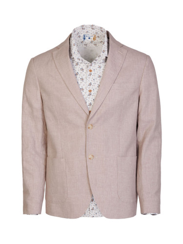 Ленено мъжко сако в бежов меланж