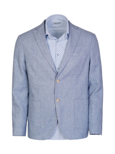 Ленено мъжко сако в светло син меланж