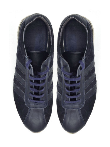 Тъмно сини кожени обувки