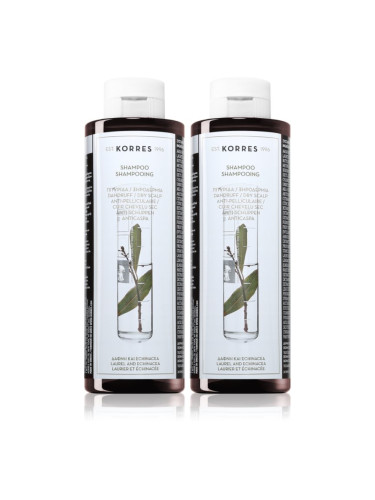 Korres Laurel & Echinacea шампоан против пърхот изгодна опаковка