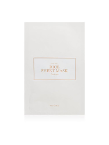 I'm from Rice Sheet Mask хидратираща платнена маска да уеднакви цвета на кожата 1 бр.