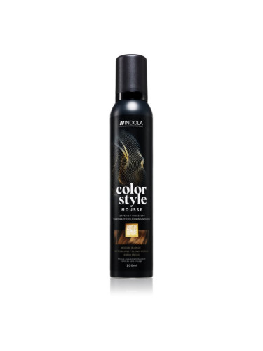 Indola Color Style Mousse тонираща пяна За коса цвят Medium Blonde 200 мл.