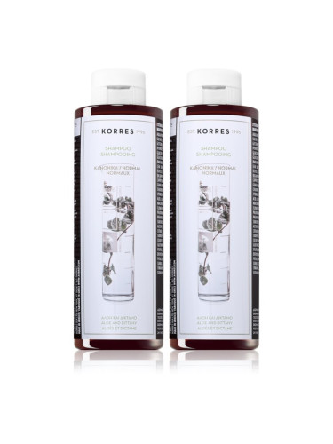 Korres Aloe & Dittany Set шампоан за нормална към нежна коса ДУО ОПАКОВКА