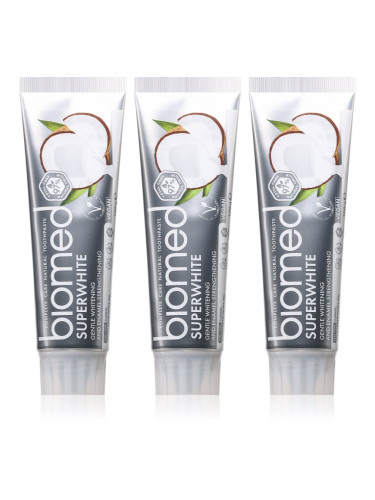 Biomed Superwhite подсилваща паста за зъби с кокосово масло 3x100 гр.