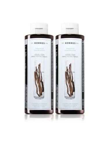 Korres Liquorice and Urtica шампоан за мазна коса изгодна опаковка