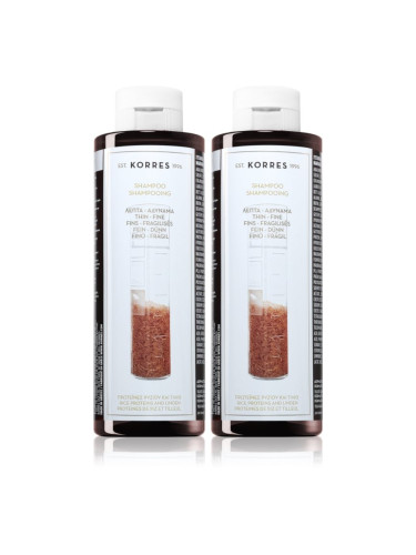 Korres Rice Proteins & Linden шампоан за тънка коса изгодна опаковка