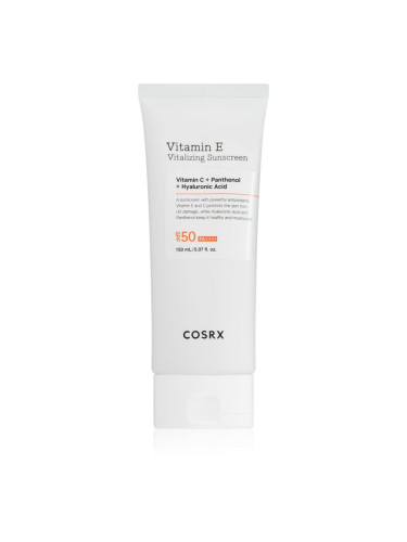 Cosrx Vitamin E Vitalizing Sunscreen​ слънцезащитен крем за лице против признаци на стареене SPF 50+ 150 мл.