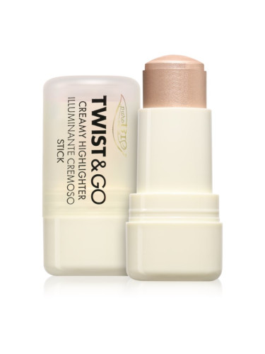 puroBIO Cosmetics Twist&Go кремообразен озарител в стик цвят 01 Sparkling Wine 5 гр.