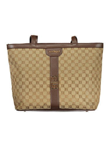 Голяма чанта с кафяви детайли