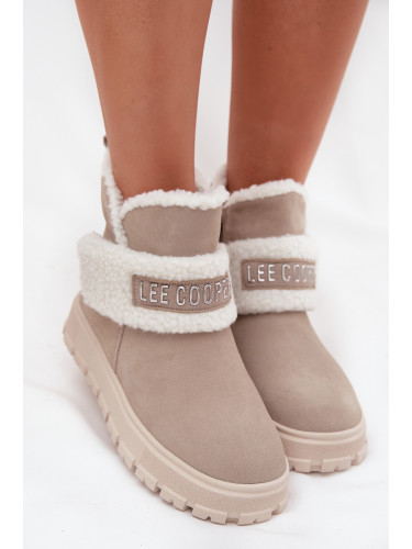 Дамски снежни ботуши Lee Cooper, изработени от естествен велур