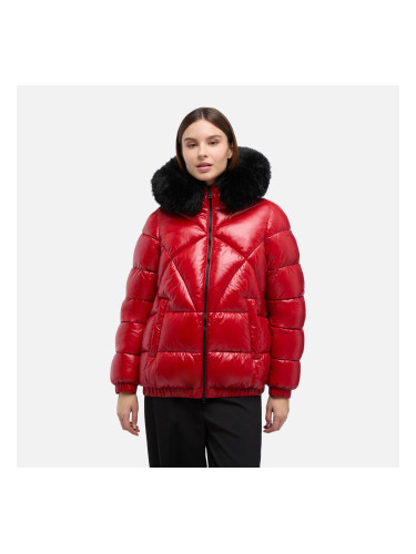 Дамско червено пухено яке Geox Backsie