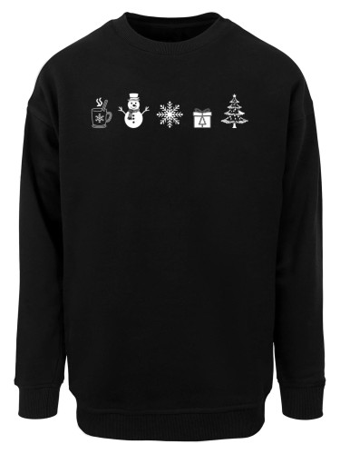 Черен коледен пуловер с мотиви