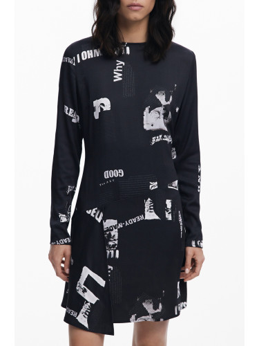 Рокля с дълъг ръкав с шарки