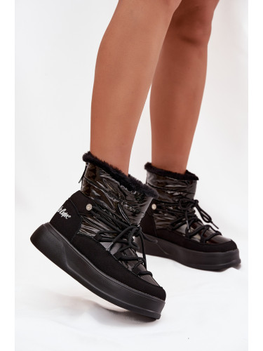 Дамски снежни ботуши на платформа Lee Cooper, черни