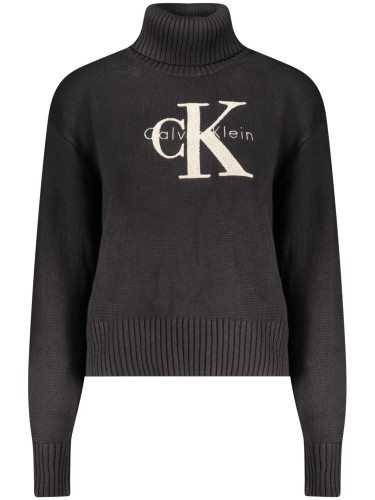 Черен пуловер с висока яка Calvin Klein