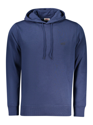 Син мъжки суичър с качулка