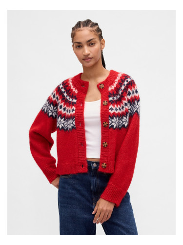 Оувърсайз кардиган GAP Fair Isle с вълна