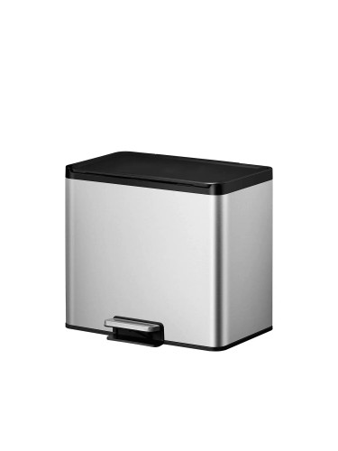 Кош за разделно събиране на отпадъци EKO ESSENTIAL II с педал (3 х 9 л) - матиран инокс