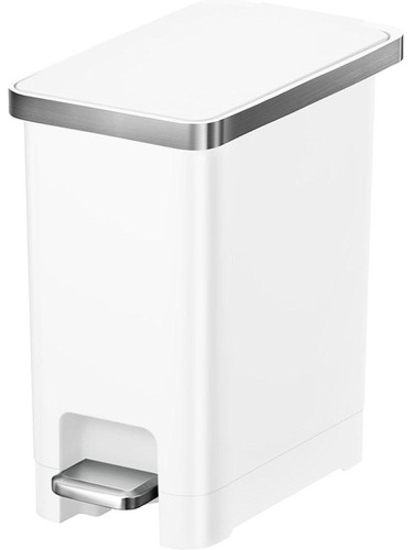 Кош за отпадъци EKO HANA SLIM с педал (10 л) - бял