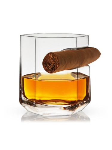 Чаша за уиски VISKI CIGAR с поставка за пури - 380 мл