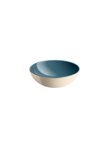 Керамична купа за салата EMILE HENRY INDIVIDUAL SALAD BOWL - Ø15.5 см - цвят синьо-зелен и екрю