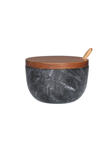 Мраморен канистер MAKU с капак и лъжичка - Ø10 см