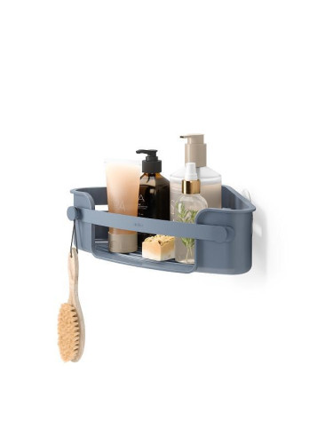 Стенен органайзер за баня UMBRA FLEX ADHESIVE ъглов - пастелносин